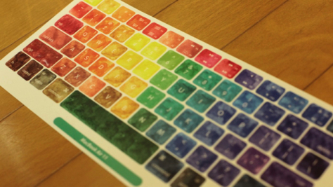 USキーボードぉ…。MacBook Airのレインボーキーボードシールが届いたので貼り付けた image 4